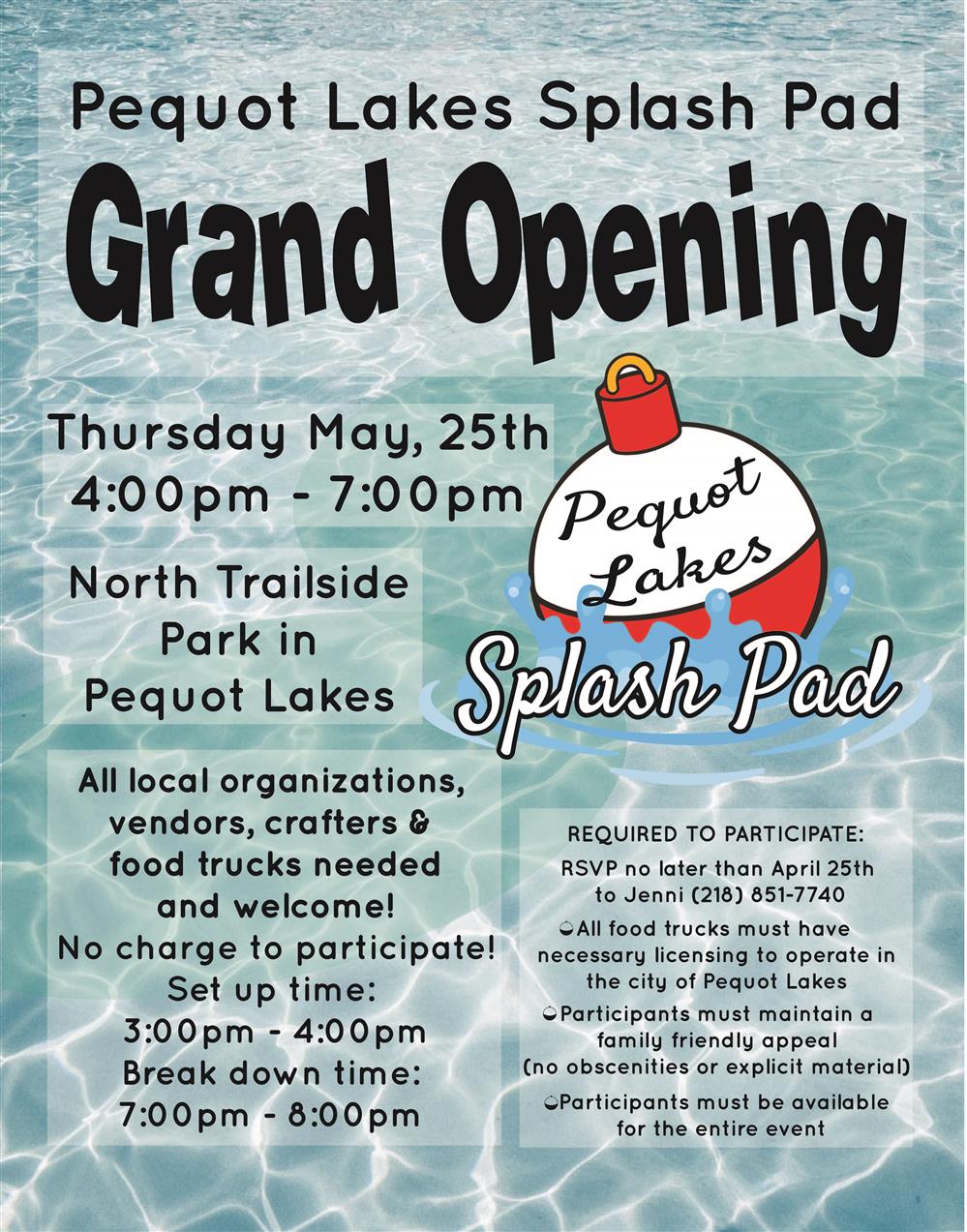 Grand Opening - Pequot Lakes Splash Pad